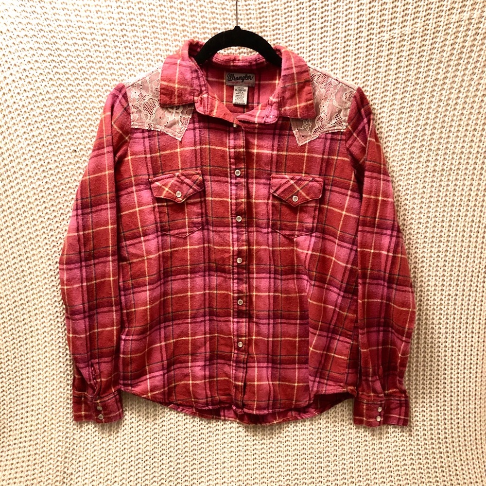 WRANGLER Button Up w/ Lace LIKE NEW